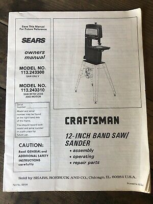 Craftsman 12 Inch Band Saw User Manual Craftsman 12 Inch Band Saw User Manual