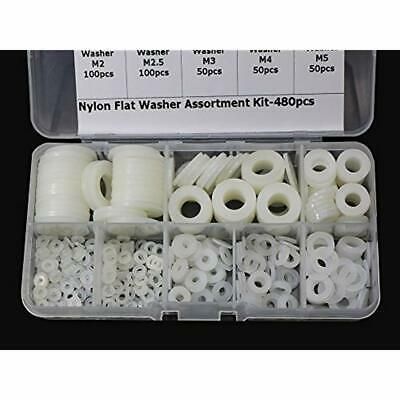 m2,m2.5,m3,m4,m5,m6,m8 Screw//Bolt 250Pcs//Lot Nylon Flat Washer Assortment Kit