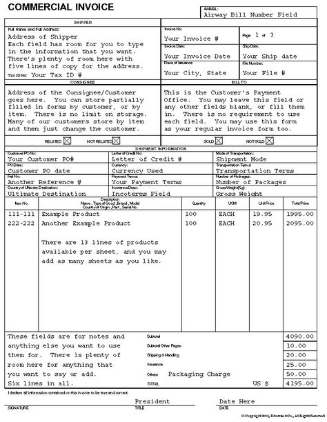 Bộ chứng từ XNK P1 Commercial invoice \ Packing List - commercial invoice Bộ chứng từ XNK P1 Commercial invoice \ Packing List - commercial invoice