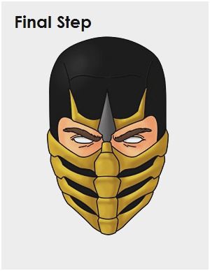 mortal kombat scorpion mask drawing