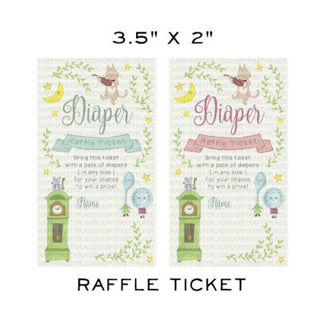 instant download nursery rhyme baby shower diaper raffle ticket