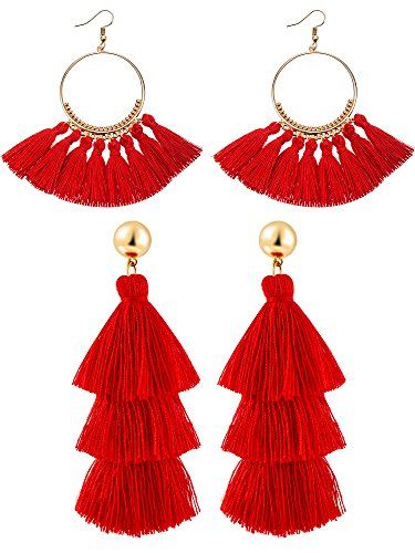 1 Paire Fashion Cristal Bleu Antique Gold Long Ear Stud Hoop pompons Boucles d/'oreilles