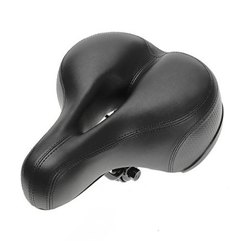 Reflective Wide Big Bum Bike Bicycle Cycling Gel Comfort Seat Saddle Safty Black