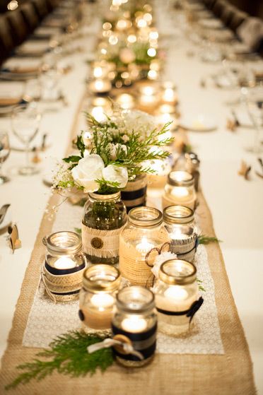 Military Winter Wedding Devils Thumb Ranch DIY Table Center Pieces Mason Jars Candles Assorted Sizes Romantic Warm Lighting Military Winter Wedding Devils Thumb Ranch DIY Table Center Pieces Mason Jars Candles Assorted Sizes Romantic Warm Lighting