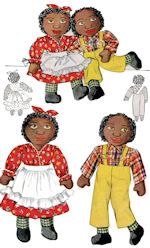 RARE!! Vintage 1930 Gingham Cloth Doll Pattern ~ 18/" tall