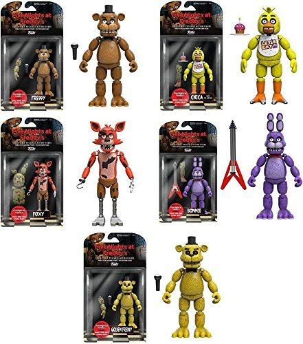 Cinque NOTTI AL FREDDY/'S Action Figure Giocattolo Modellino 6 VER FREDDY CHICA Bonnie Foxy