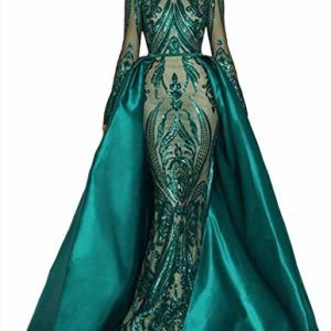 Sparkly Beaded Satin Mermaid Evening Celebrity Party Dress Prom Pageant Gown New