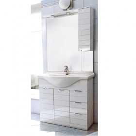 Mobile Bagno 85x48xh89 A Terra Con Specchio E Pensile Rigo
