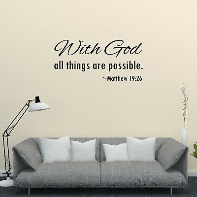 With God All Things Are Possible Matthew Verse 19:26 Decal Sticker Car Vinyl