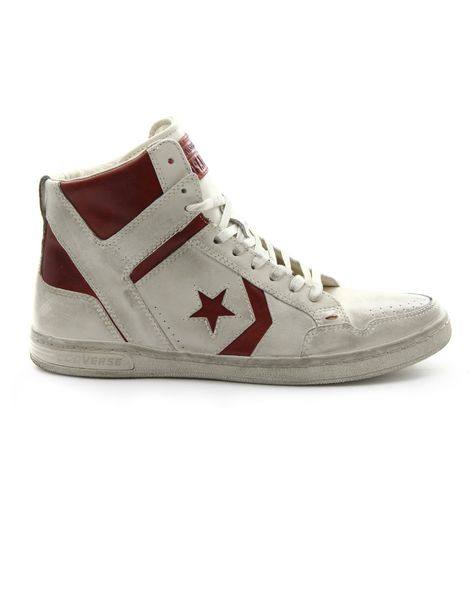 Basket Blanche Montantes En Cuir - Converse - Mode ... Basket Blanche Montantes En Cuir - Converse - Mode ...
