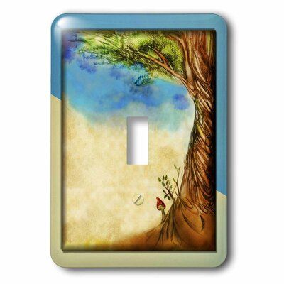 3drose Lone Mushroom With Tree 1 Gang Toggle Light Switch Wall Plate Wayfair In 2020 Toggle Light Switch Light Switch Plates On Wall