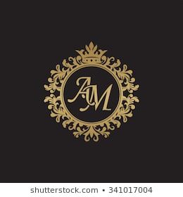 Am Initial Luxury Ornament Monogram Logo Initials Logo Design