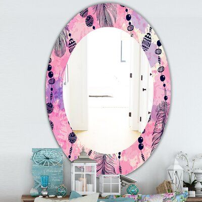 East Urban Home Feathers Eclectic Frameless Accent Mirror Size 31 5 H X 23 7 W Contemporary Wall Mirrors Modern Full Length Mirrors Cool Mirrors