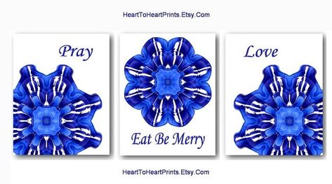 navy blue kitchen wall art, cobalt blue kitchen wall decor, royal