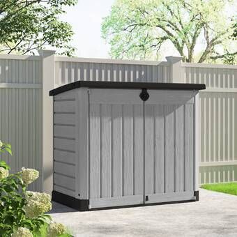 Resin Outdoor 2 Container 5 Ft 10 In W X 3 Ft 8 In D Plastic Horizontal Garbage Storage Shed In 2021 Garbage Shed Wooden Storage Sheds Shed