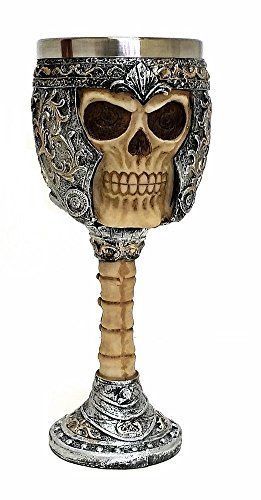 Skull Wine Goblet Chalice Ossuary Skeleton Drinking Cup
