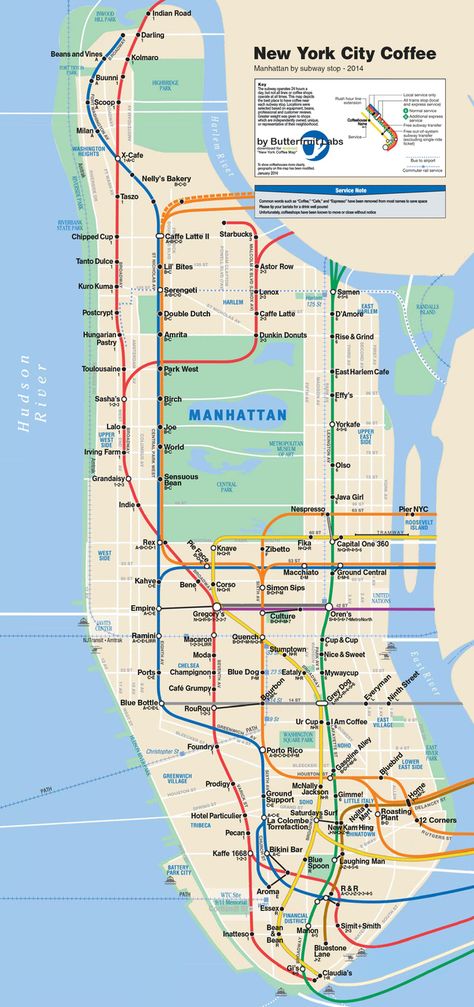 This Is The Only Coffee Shop Map Of New York City You Ll Ever Need New York City Map Map Of New York Nyc Map