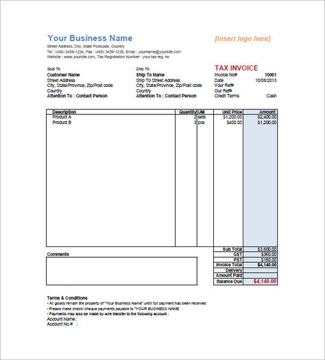 GST Invoice Format - 16 Items, Explained by CA Shaifaly Girdharwal - Australian Invoice Template