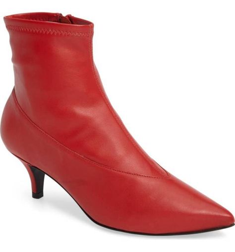 red kitten heel ankle boots uk