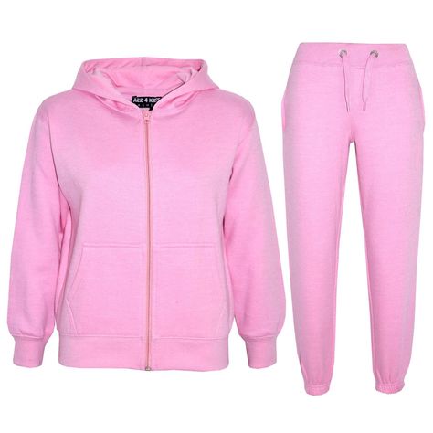 Womens Ladies Plain Fleece Hooded Hoodie Jogsuit Bottom Jogging Pant Tracksuit