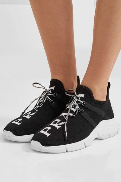 prada knit logo sneakers