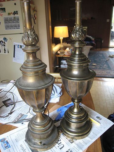 Lamp Rehab Part One Cleaning Stiffel Lamps Sourcing Shades Old Metal Shade Cleaning Stiffel Lamps Sourcing Shades, How Much Is A Stiffel Lamp Worth