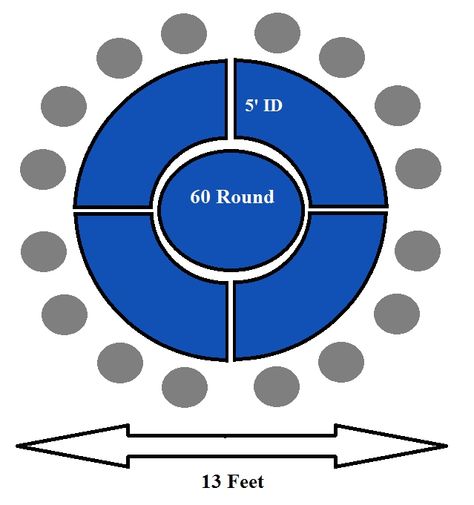 This Design Will Seat 16 People It Uses 4 60 Id Serpentine Tables And 1 Diameter Round Table In The Center 13 Total Width Banquet Extension Diy Dining Banquet Tables Round Extension Table, How Many Can Be Seated At A 60 Round Table