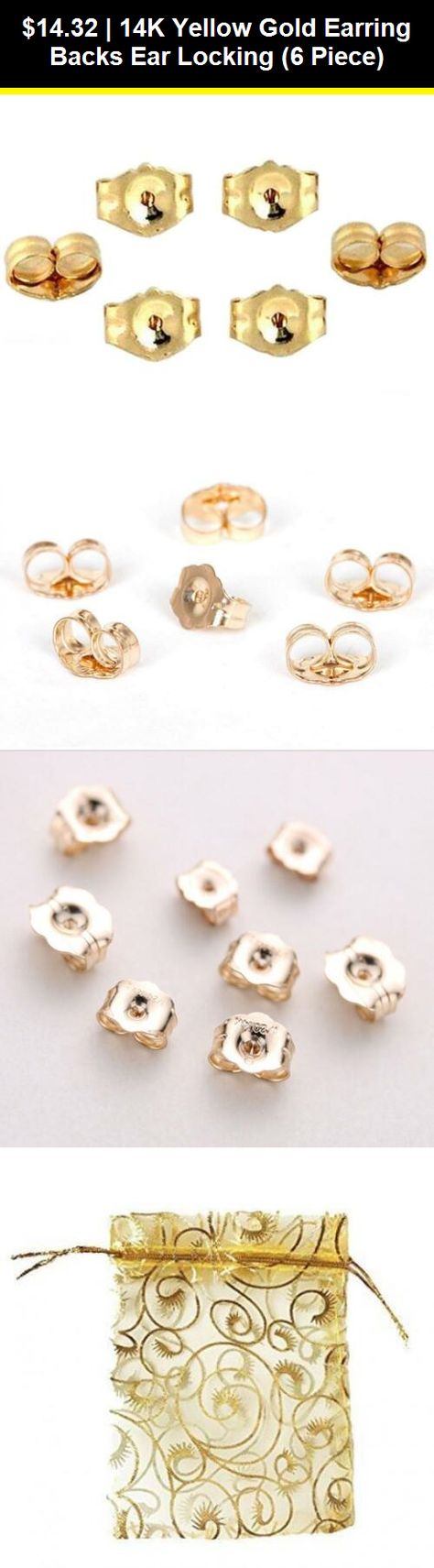 Gold 14K Plated Barrel Earnuts Earring Backs Stoppers Findings 50 pcs