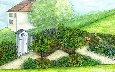gestaltungsidee erntespass im kleinen garteneck raznoe