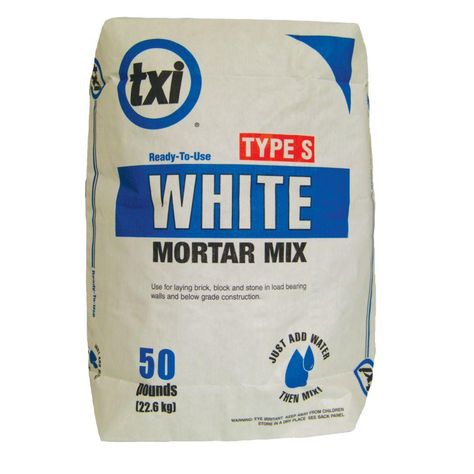 Txi 50 Lb Type S White Mortar Mix 5327 The Home Depot