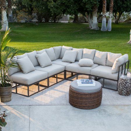 Belham Living Bonaire Aluminum Outdoor Sectional Set - Walmart.com - Walmart.com | Backyard furniture, Outdoor furniture, Patio furnishings
