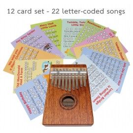 Wooden Thumb Piano Note stickers Music Cards with Songs 10-note Kalimba