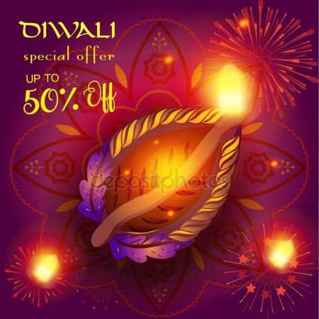 Vector Diwali sale prosperous banner burning diya oil lamp Vector Diwali sale prosperous banner burning diya oil lamp
