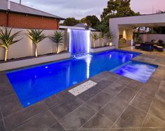 Wow. Reflection style fiberglass pool with very large sheer descent ... Wow. Reflection style fiberglass pool with very large sheer descent ...