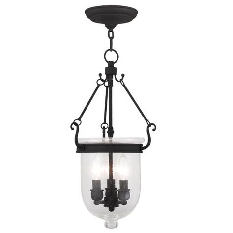 Six Light Chandelier with Bell Shaped Glass Shades at Destination Lighting Six Light Chandelier with Bell Shaped Glass Shades at Destination Lighting