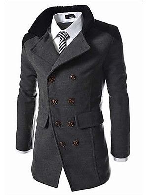 Dual Color Long Sleeve Men Jacket Casual Winter Men Coats Male Outwear Blue /& White M