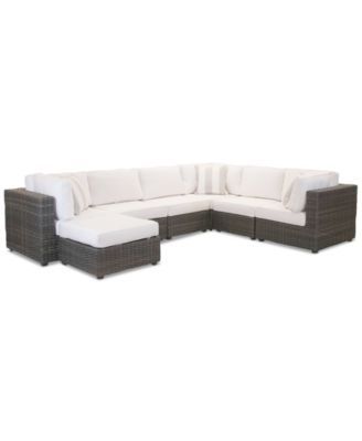 Furniture Viewport Outdoor 7 Pc Modular Seating Set 3 Corner Units Armless And 1 Ottoman With Sunbrella Cushions Created For Macy S Reviews Fu Oversized Chair Living Room Chairs Outdoor Furniture Chairs, Viewport Outdoor Furniture