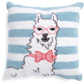 18x18 Llama Hand Hooked Pillow Sold Out Llama Love Fashion pillow cute pillow