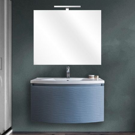 Mobile Bagno Sospeso Alfa 80 O 100 Cm Con Specchio 4 Colori