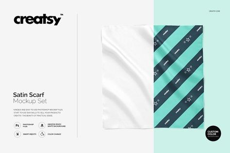 Download Satin Scarf Mockup Set by Creatsy on @creativemarket