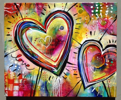 PAINTING ILLUSTRATION LOVE HEART ASSORTED TEXTURES ART PRINT POSTER MP3138B PAINTING ILLUSTRATION LOVE HEART ASSORTED TEXTURES ART PRINT POSTER MP3138B