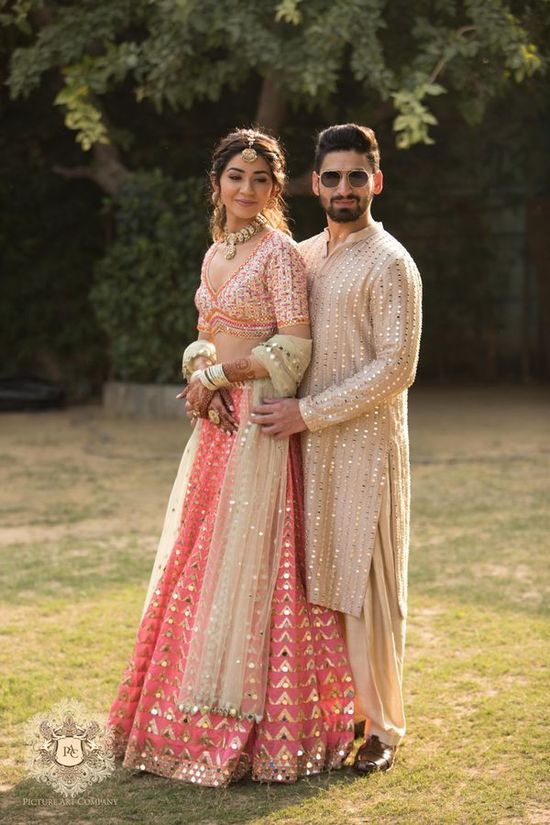 Sarah Chen wearing Custom Bridal Lehenga
