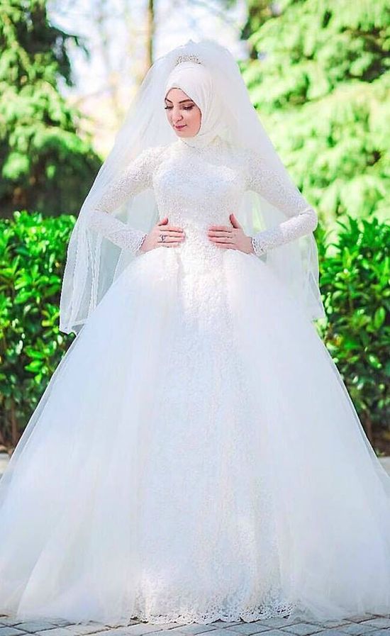 Muslim Wedding Dress With Hijab - Encycloall