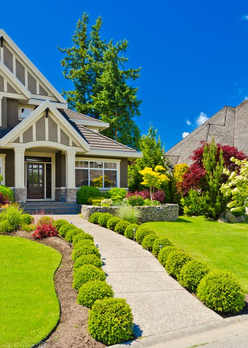 Garden design in front of house discount