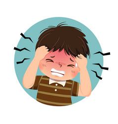 Cartoon boy having headache vector | Cartoon boy, Cartoon, Sick kids