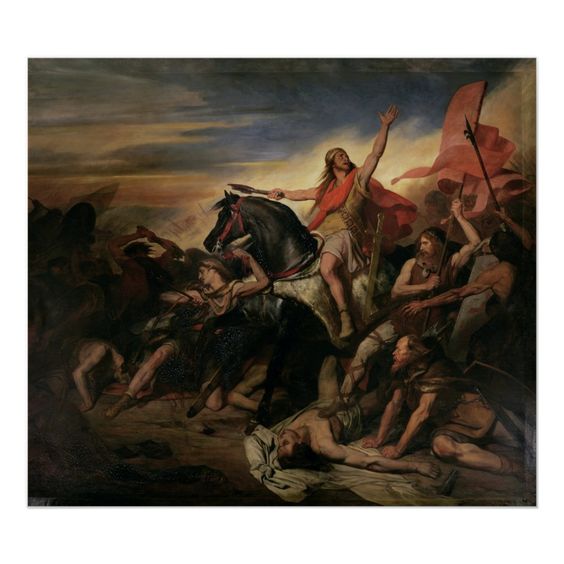 Battle of Tolbiac in AD 496, 1837 Poster Size: \' \'. Gender: unisex. Age Group: adult. Material: Value Poster Paper (Matte).