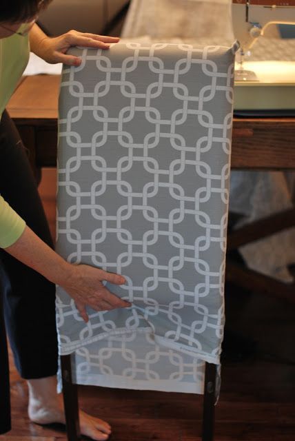 A Place Of Gratitude How To Recover A Parson Chair Dining Chair Makeover Diy Chair Covers Dinning Room Chairs
