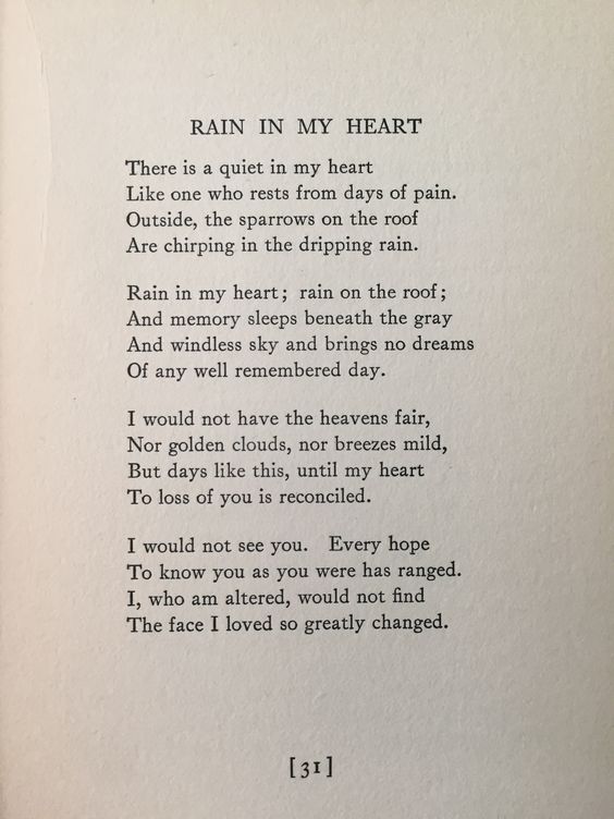 Rain in my Heart - Poem