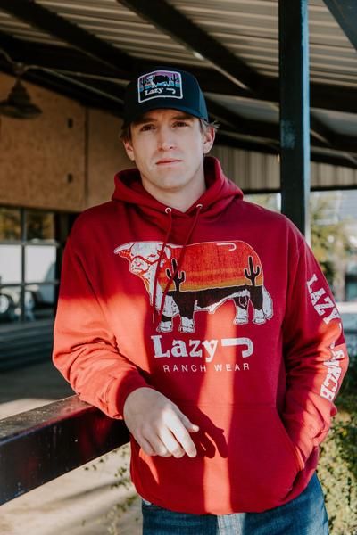Lazy J Ranch Wear cardinal maroon sunrise hoodie
