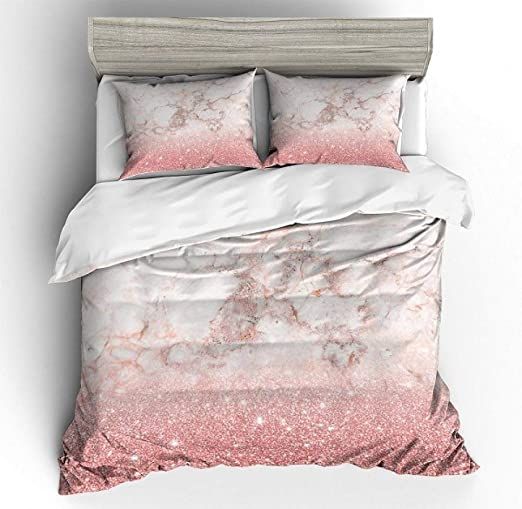 3pcs Marble Printed Comforter Cover Bedding Set Pillowcase Queen King Size 2020